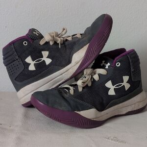 Under Armour Women’s Mid-Top Athletic Sneakers in Gray and Purple